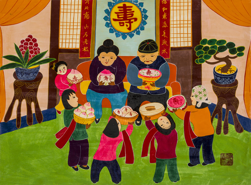 《童趣》《戲水》《拜壽》《春》《學(xué)剪紙》《養(yǎng)鴨人家》