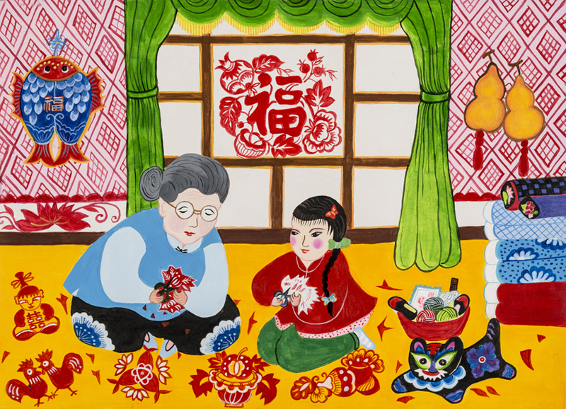 《童趣》《戲水》《拜壽》《春》《學(xué)剪紙》《養(yǎng)鴨人家》
