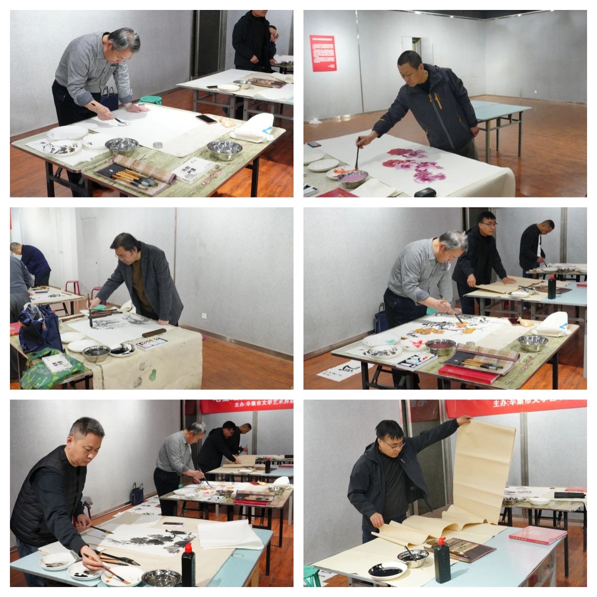 4月5日,辛集市文體中心3樓文化館展廳翰墨飄香
