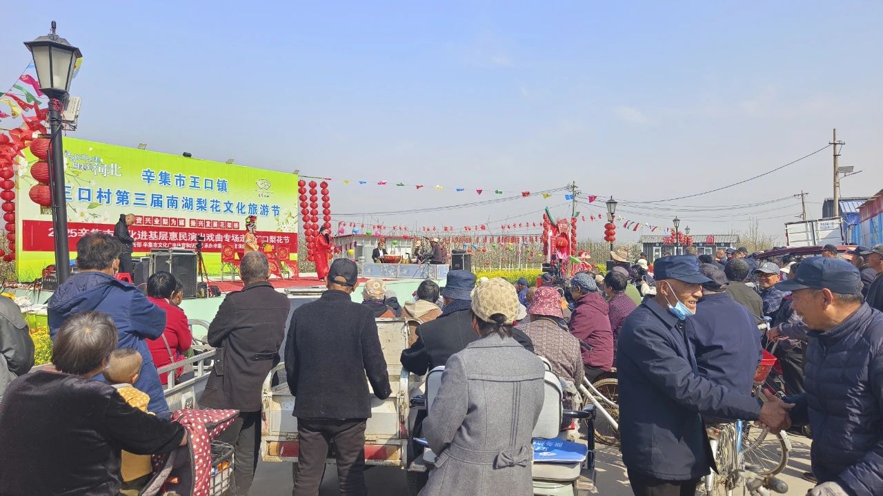 2025年4月3日,2025辛集市文化進(jìn)基層惠民演出戲曲專場(chǎng)走進(jìn)王口南湖梨花節(jié)